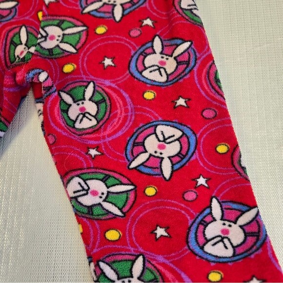Women’s Red Y2K Happy Bunny Jim Benton Fluffy Pajama Lounge Pants Size Medium - Picture 9 of 9